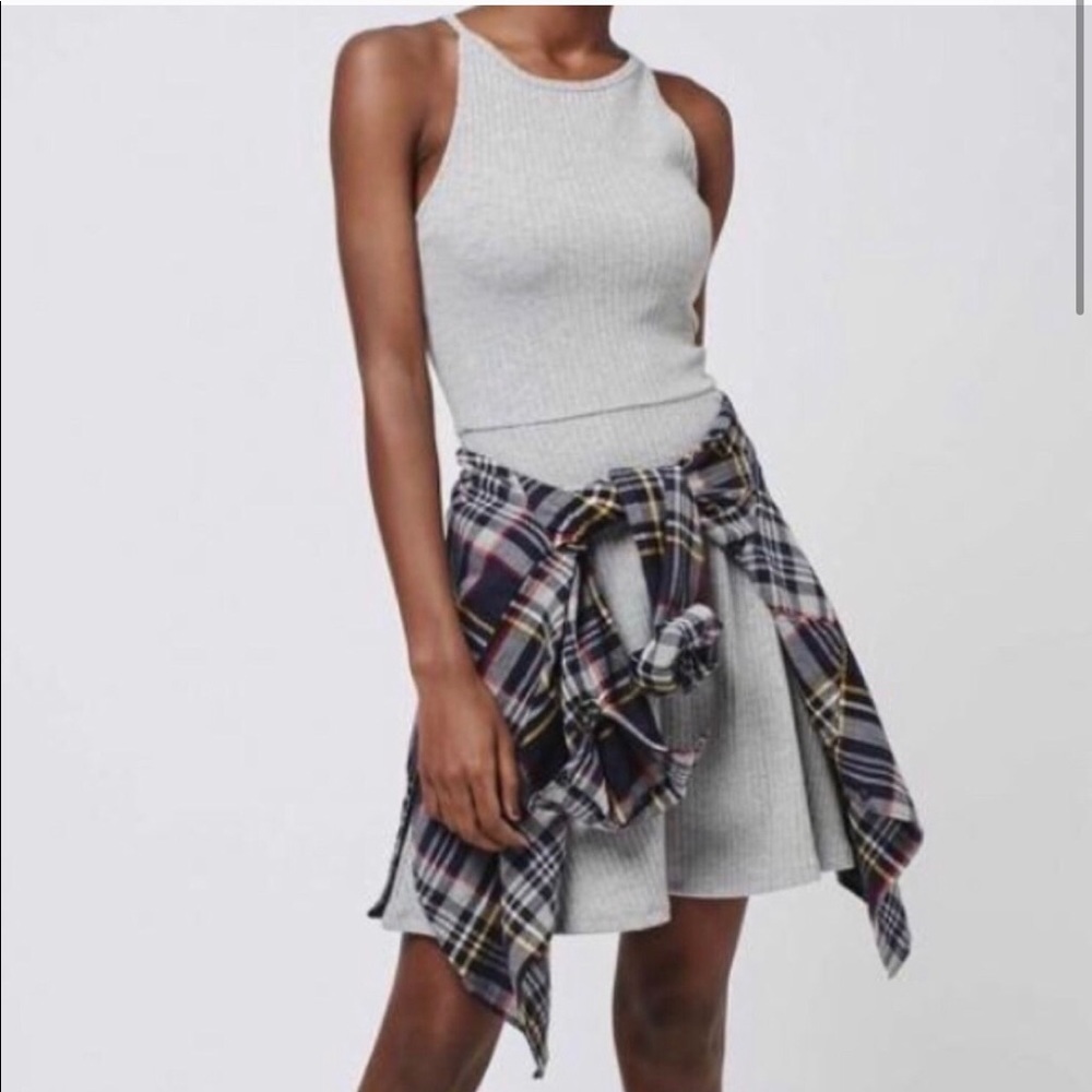 Topshop Thick Ribbed Skater Dress